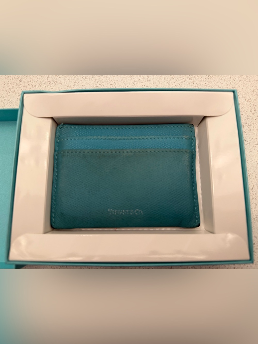 Leather Card Case in Turquoise